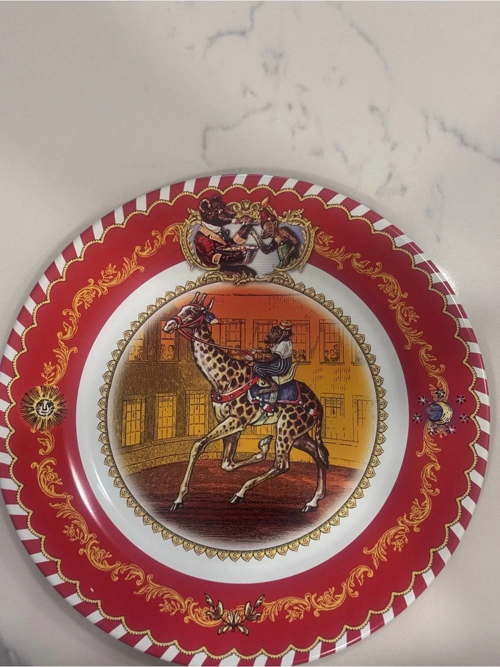 Restoration Hardware Vintage Circus Tin Plates Set of 4 10